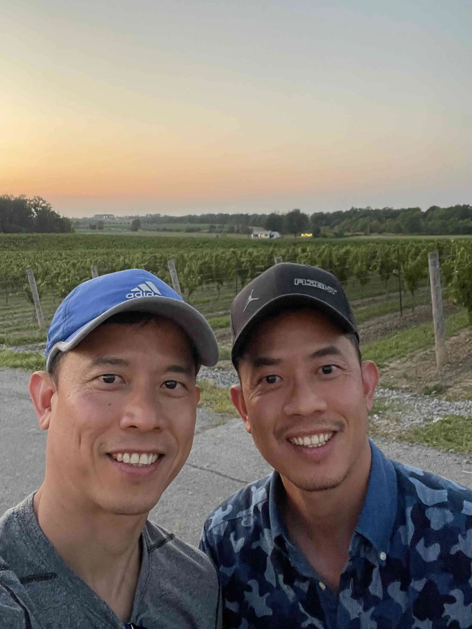 Eugene Woo and Ming Jin Woo together outdoors